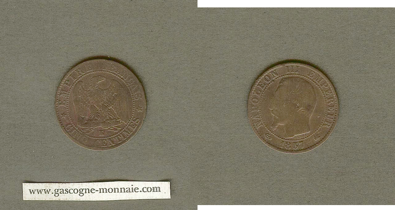 5 centimes Napoleon III 1857K F/aVF